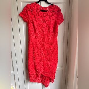 Red Coral Lace Dress